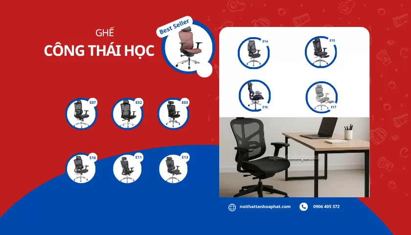 Gợi Ý 10 Mẫu Ghế Công Thái Học Phù Hợp Cho Dân Văn Phòng